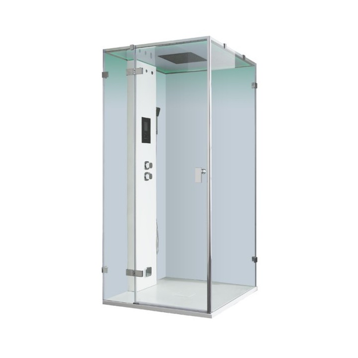Parní box EAGO DZ108F15 bílá lesklá verze 90x90cm / levá bez vaničky