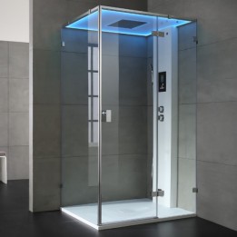 Parní box EAGO DZ107F15 bílá lesklá verze 120x90cm / pravá bez vaničky