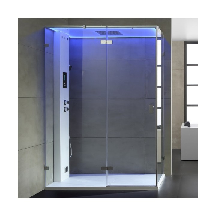 Parní box EAGO DZ111F15 bílá matná verze 150x90cm / levá bez vaničky