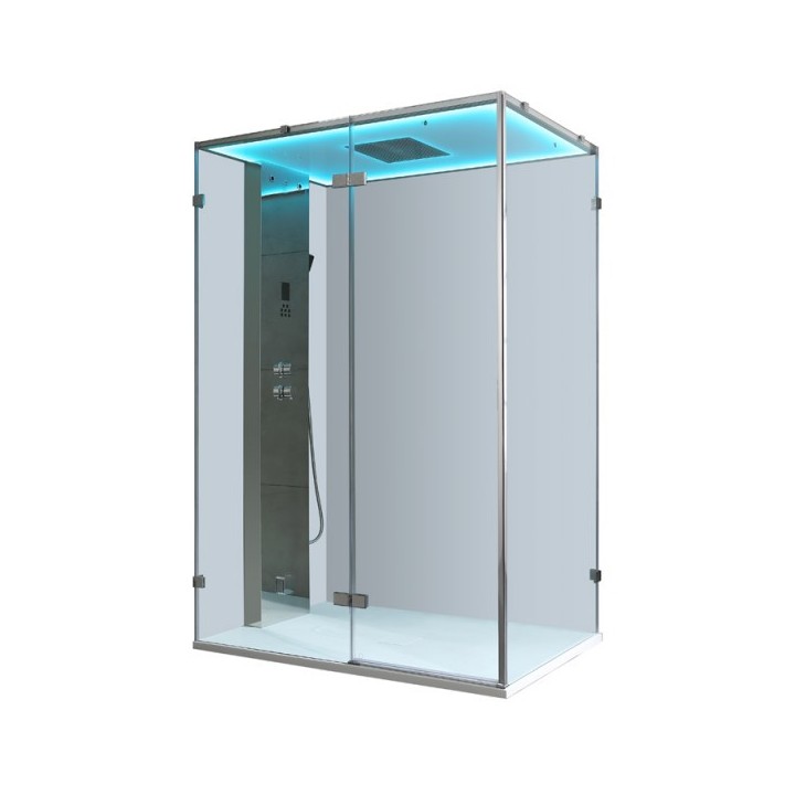 Parní box EAGO DZ111F15 stříbrná / nerez verze 150x90cm / levá bez vaničky