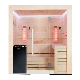 Kombinovaná finská sauna s infrazářiči AWT E1205C IR topol 207x168 9kW Vitro