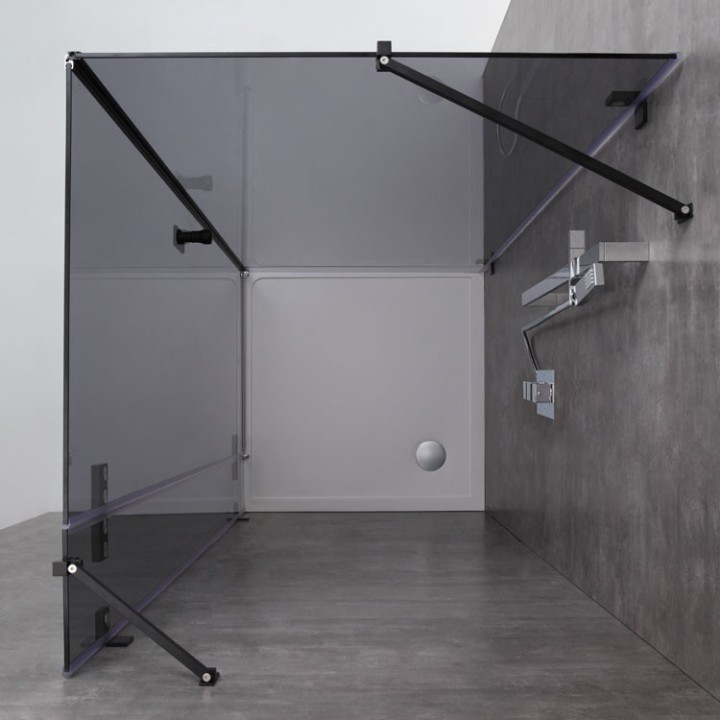 Sprchový kout LAS0900-B černá 90x90 levá verze