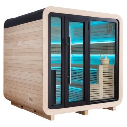 Venkovní sauna AWT THE CUBE X2 Hemlock 225x225 bez saunových kamen
