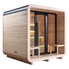 Venkovní sauna AWT THE CUBE X3 Hemlock 225x225 Eos BIO Cubo 9kW