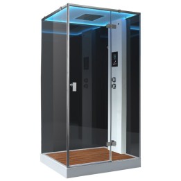 Parní sprchový box EAGO AWT LD207F15 s sprchovou vaničkou černý 120×90 pravé provedení