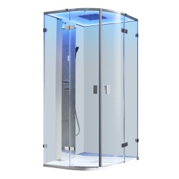 Parní sprchový box EAGO AWT LD110F15 stříbrný 90×90