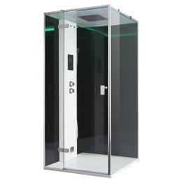 Parní sprchový box EAGO AWT LD206F15 černý 100×100 levé provedení