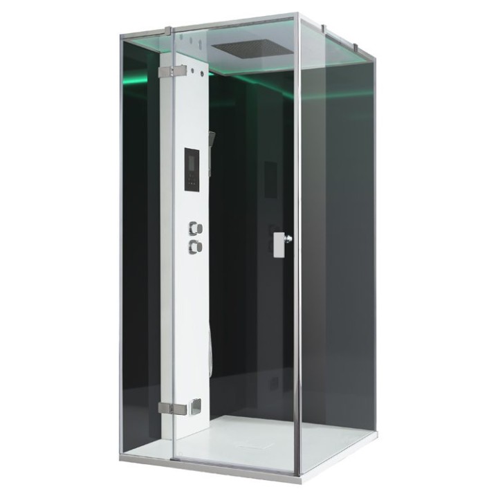 Parní sprchový box EAGO AWT LD208F15 černý 90×90 levé provedení