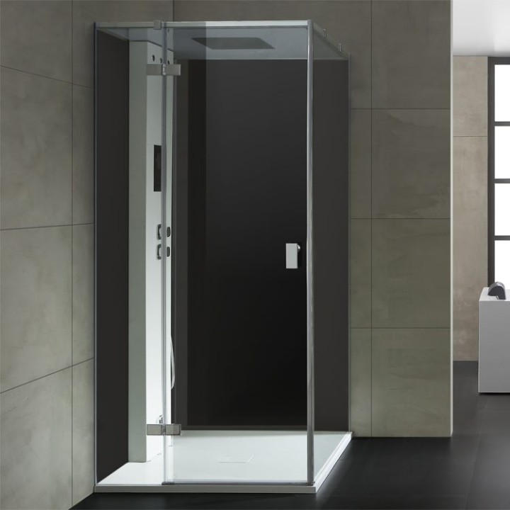 Parní sprchový box EAGO AWT LD208F15 černý 90×90 levé provedení