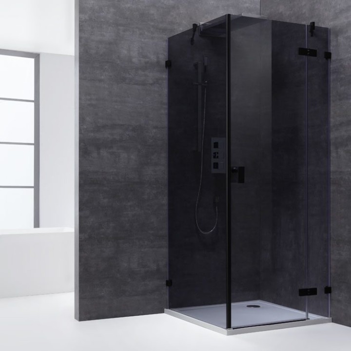 Sprchový kout EAGO AWT LAS0900-B černý 90×90 pravé provedení