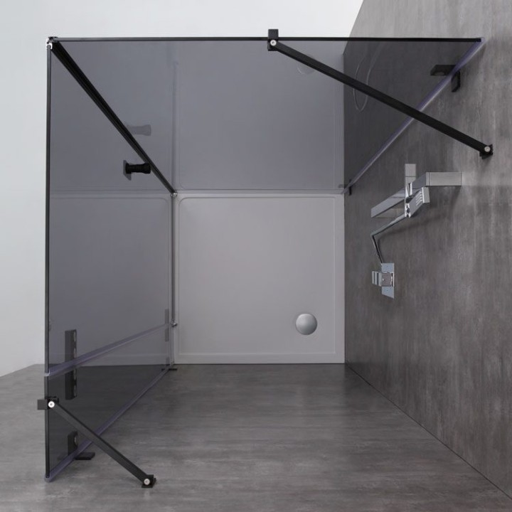 Sprchový kout EAGO AWT LAS0900-B černý 90×90 pravé provedení