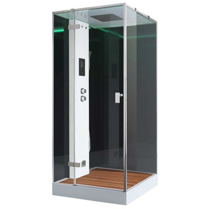 Parní sprchový box EAGO AWT LD208F15 s sprchovou vaničkou černý 90×90 levé provedení