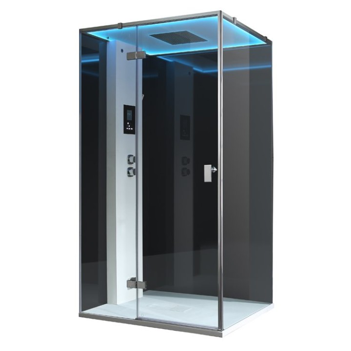 Parní sprchový box EAGO AWT LD207F15 černý 120×90 levé provedení