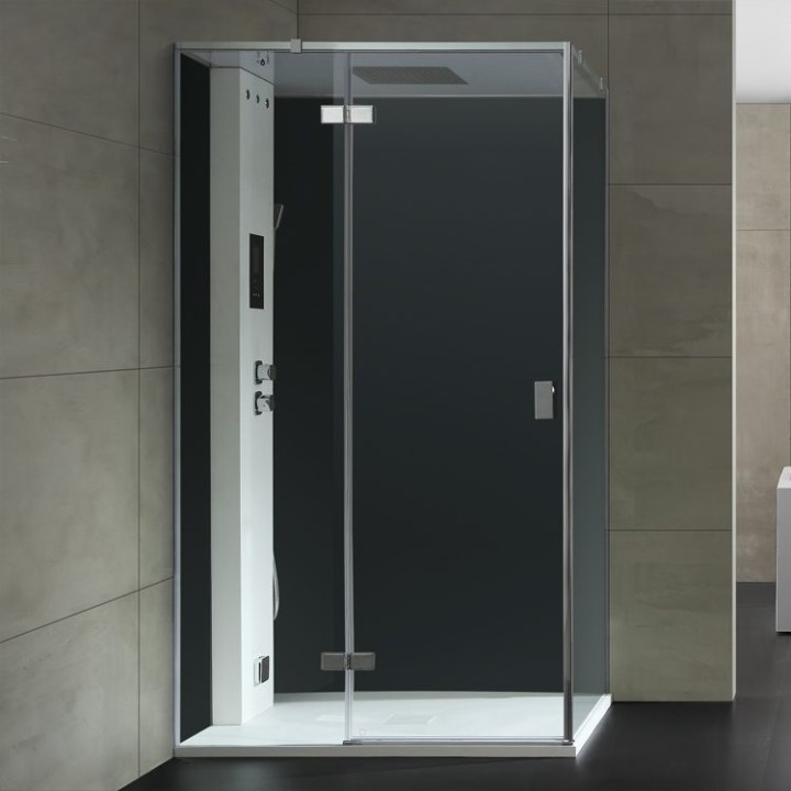 Parní sprchový box EAGO AWT LD207F15 černý 120×90 levé provedení