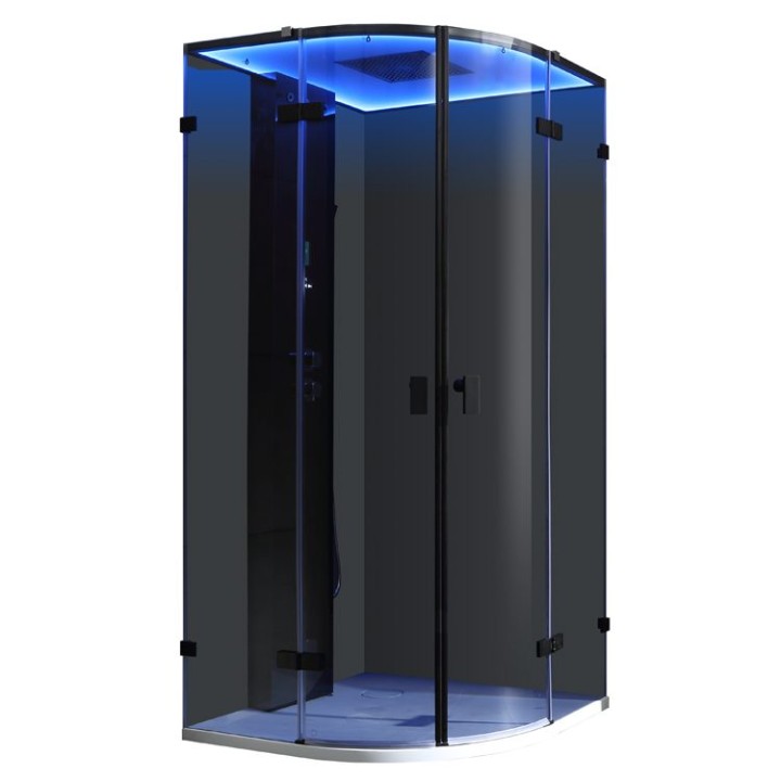 Parní sprchový box EAGO AWT LD109F15 černý 100×100