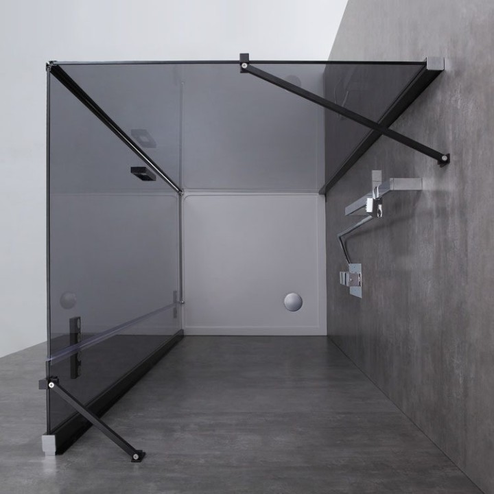 Sprchový kout EAGO AWT LBS1505-B černý 150×90 levé provedení