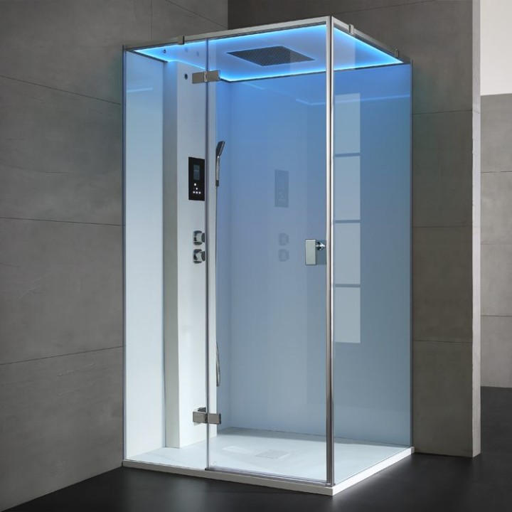 Parní sprchový box EAGO AWT LD207F15 bílý 120×90 levé provedení