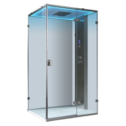 Parní sprchový box EAGO AWT LD107F15 stříbrný 120×90 pravé provedení