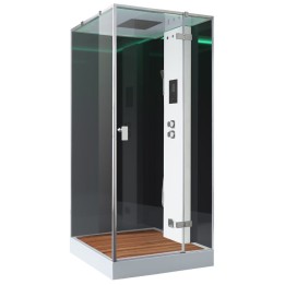 Parní sprchový box EAGO AWT LD208F15 s sprchovou vaničkou černý 90×90 pravé provedení