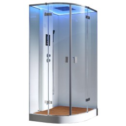 Parní sprchový box EAGO AWT LD210F15 s sprchovou vaničkou bílý 90×90