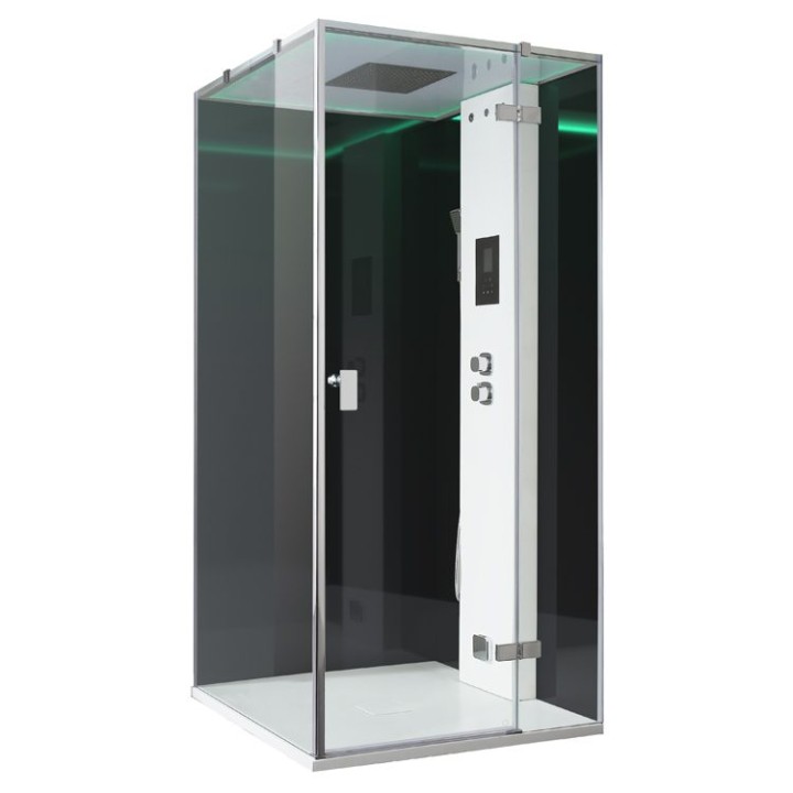 Parní sprchový box EAGO AWT LD208F15 černý 90×90 pravé provedení