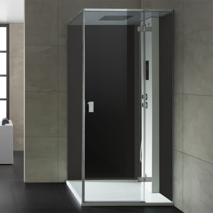 Parní sprchový box EAGO AWT LD208F15 černý 90×90 pravé provedení