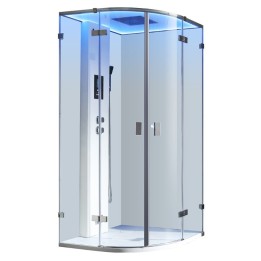 Parní sprchový box EAGO AWT LD109F15 bílý lesklý 100×100