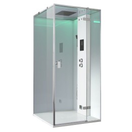 Parní sprchový box EAGO AWT LD208F15 bílý 90×90 pravé provedení