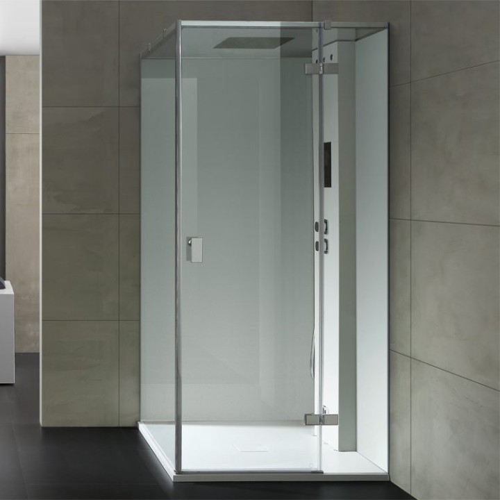 Parní sprchový box EAGO AWT LD208F15 bílý 90×90 pravé provedení