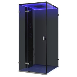 Parní sprchový box EAGO AWT LD108F15 černý 90×90 levé provedení