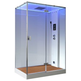 Parní sprchový box EAGO AWT LD211F15 s sprchovou vaničkou bílý 150×90 pravé provedení