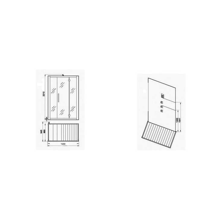Parní sprchový box EAGO AWT DZ972-1F8 černý 120×95