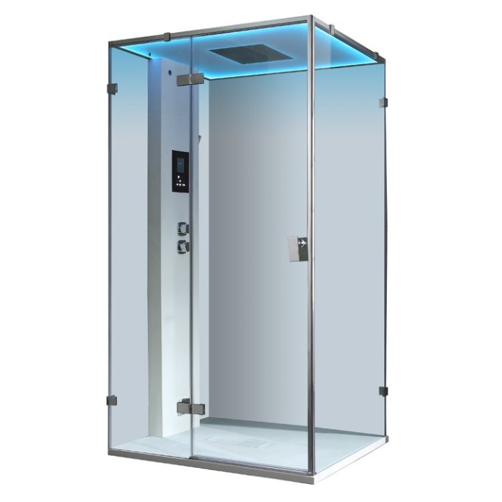 Parní sprchový box EAGO AWT LD107F15 bílý matný 120×90 levé provedení