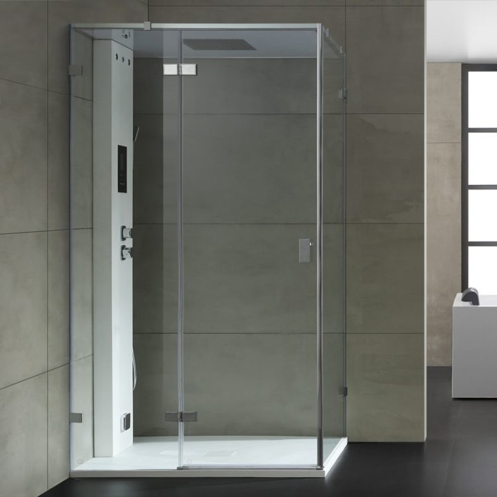 Parní sprchový box EAGO AWT LD107F15 bílý matný 120×90 levé provedení