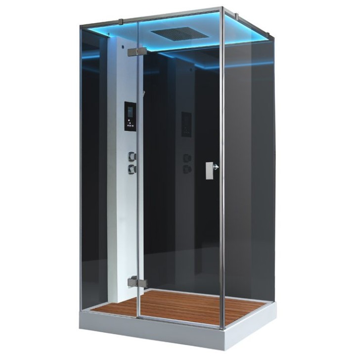 Parní sprchový box EAGO AWT LD207F15 s sprchovou vaničkou černý 120×90 levé provedení