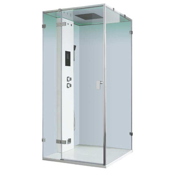 Parní sprchový box EAGO AWT LD108F15 bílý lesklý 90×90 levé provedení