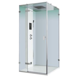 Parní sprchový box EAGO AWT LD108F15 bílý matný 90×90 levé provedení