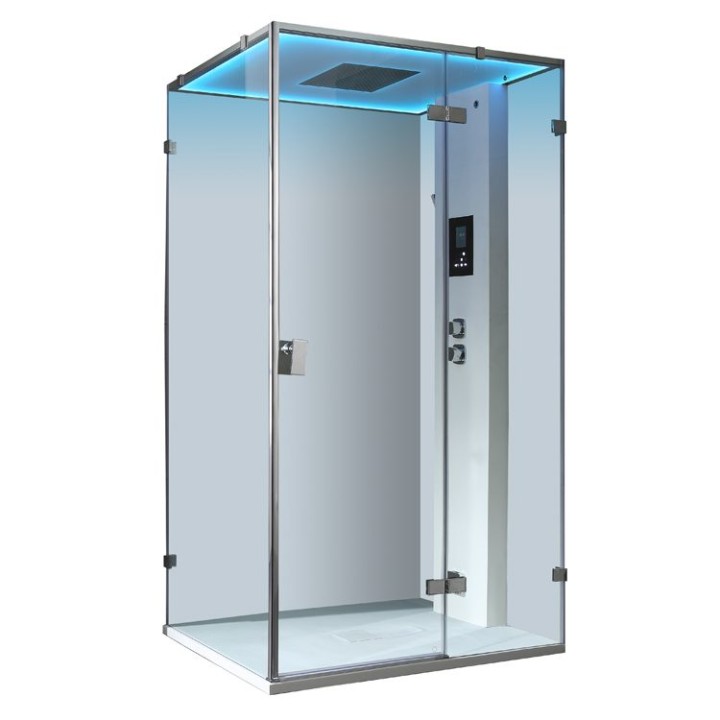 Parní sprchový box EAGO AWT LD107F15 bílý lesklý 120×90 pravé provedení
