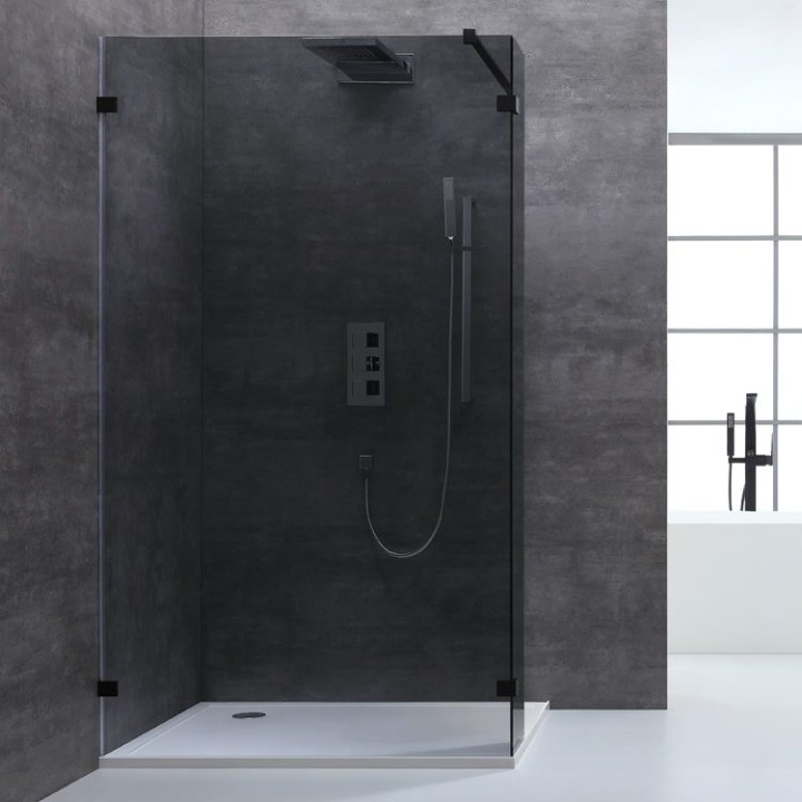 Walk-in sprchová zástěna EAGO AWT LY1201-B černá 120×210