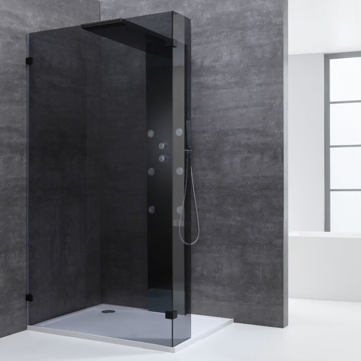 Walk-in sprchová zástěna EAGO AWT LY1401-B černá 140×210
