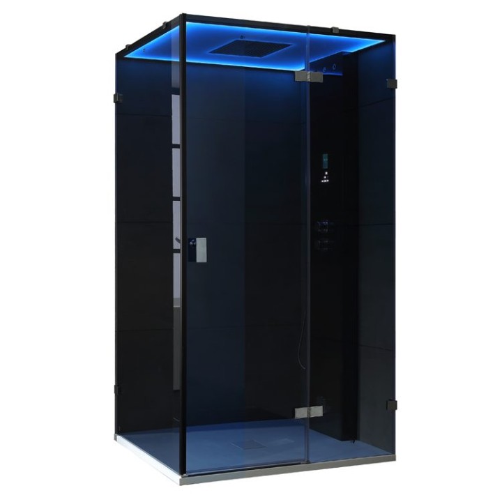 Parní sprchový box EAGO AWT LD107F15 černý 120×90 pravé provedení