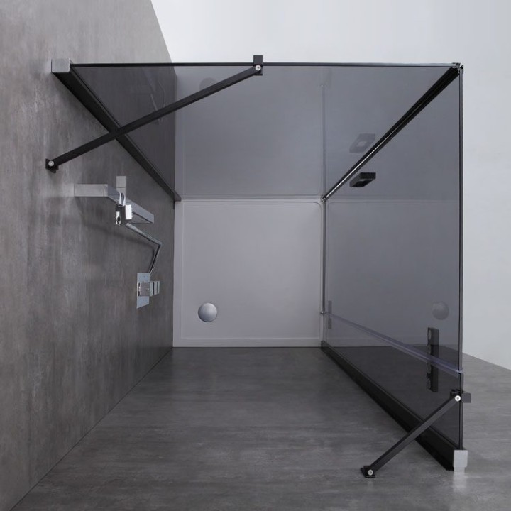Sprchový kout EAGO AWT LBS0905-B černý 90×90 levé provedení