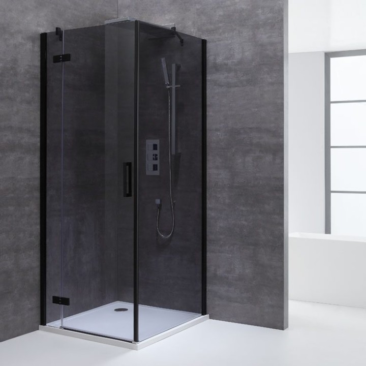 Sprchový kout EAGO AWT LBS1005-B černý 100×100 levé provedení