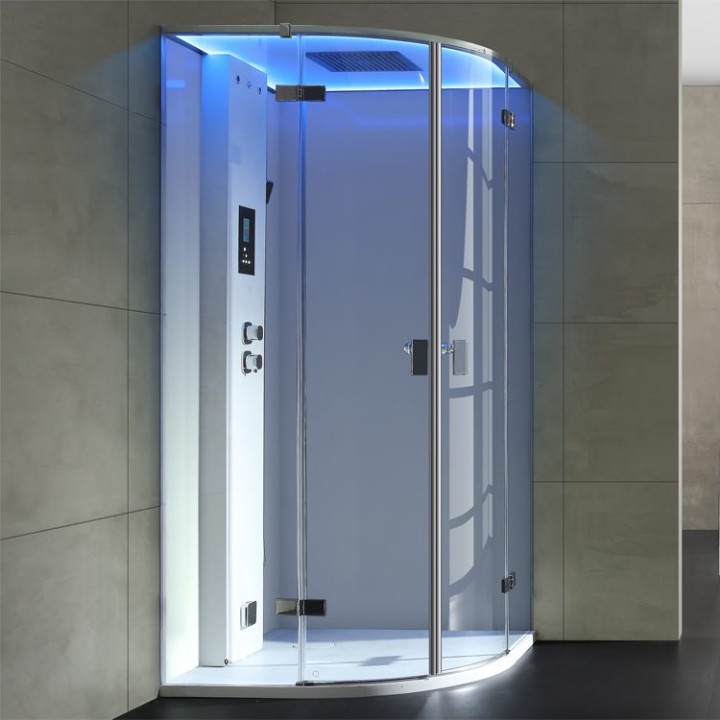 Parní sprchový box EAGO AWT LD209F15 bílý 100×100
