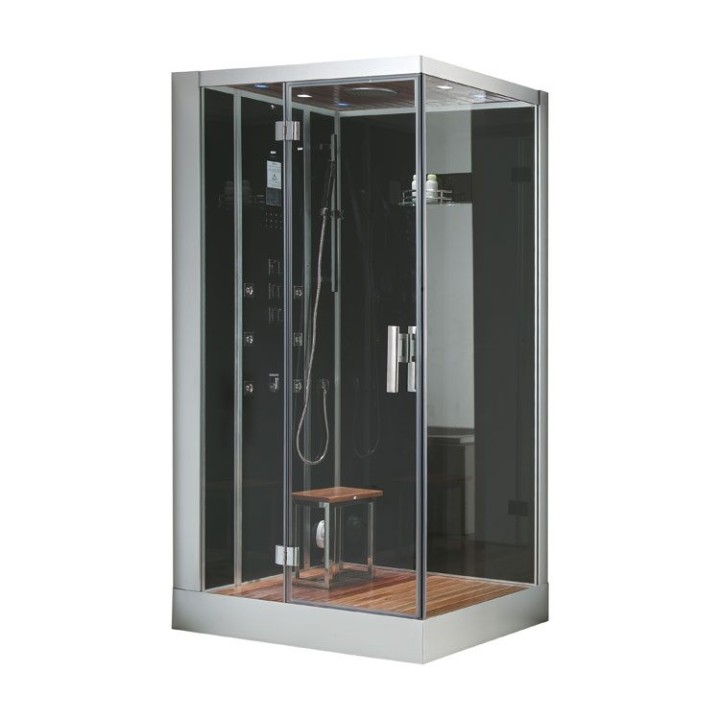 Parní sprchový box EAGO AWT DZ959F8 černý 120×90 levé provedení
