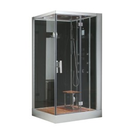 Parní sprchový box EAGO AWT DZ960F8 černý 100×90 pravé provedení