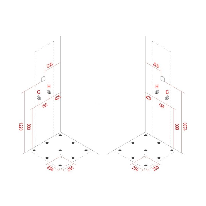 Parní kabina Lusso pro 1 osobu | 100×100 cm černé sklo otočné dveře čtvercová