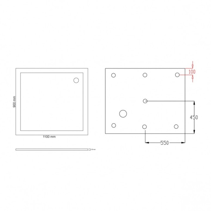 Sprchová vanička Mocoori 90x90