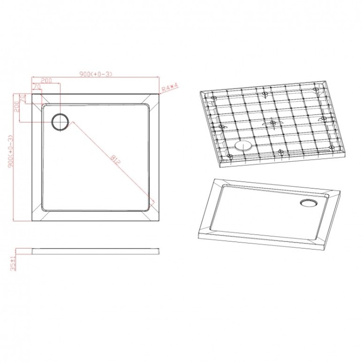 Sprchová vanička Mocoori 80x80