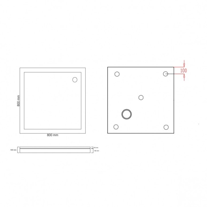 Sprchová vanička Mocoori 90x90
